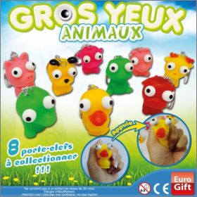 Gros Yeux Animaux - 9 porte-cls - Eurogift - 2015