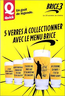 Brice de Nice 3 - 5 verres  collectionner - Menu Quick 2016