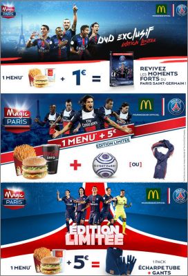 Paris Saint-Germain - Menu Magic Paris - Mc Donald - 2016