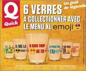 Emoji - 6 verres  collectionner avec le menu XL Quick 2018