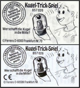 Kugel-Trick-Spiel - Kinder 657 026 - Allemagne - 1992 - 1995
