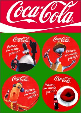 Passez en mode positif ! - 4 magnets - Coca-Cola - 2015