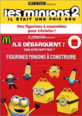 Minions 2 - Figurines  construire Happy Meal McDonald 2021