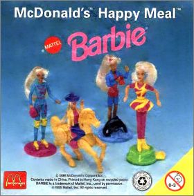 Barbie (Mattel) 4 Figurines - Happy Meal - McDonald's - 1996