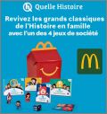 Quelle Histoire ! 4 jeux de socit Happy Meal McDonald 2022