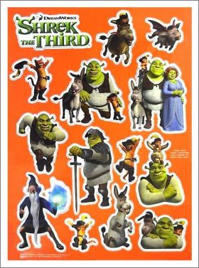 Shrek the Third DreamWorks - 1 planche de 14 Magnets 2007