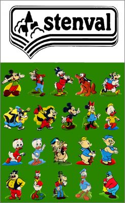 Mickey et ses amis - Disney - 20 figurines - Stenval - 1970