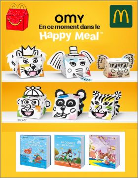 8 coloriages d'animaux en 3 D OMY Happy Meal Mc Donald 2024