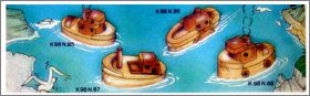 Bateau en bois - Kinder Surprise - K98-85 � K98-88 - 1997