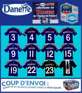 L'Equipe de France - 12 Magnets avec Danette Crousti