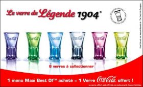 6 Verres Coca-Cola " Lgende 1904 " McDonald's 2006