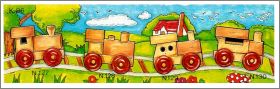 Trains en bois - Kinder Surprise K96-127 � K96-130 - 1996