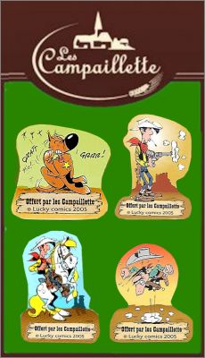 Lucky Comics Morris - 4 Magnets - Campaillette -  2005