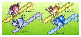 Animaux sur toboggan Surprise Kinder K99-12 � K99-15 - 1999