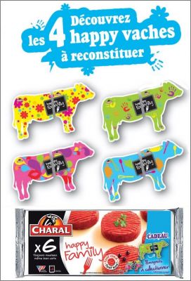 4 Happy vaches - Magnets Charal - 2012