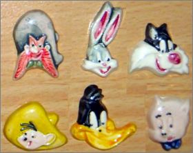 Frimousses Bugs Bunny 6 F�ves plates Brillantes Alcara 1993