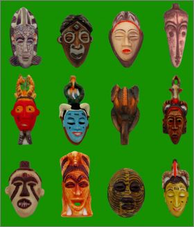 African tribal mask - 12 F�ves mates - Prime  -  2009