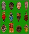 African tribal mask - 12 F�ves mates - Prime  -  2009