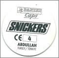 Snickers Caps - Euro 96 - Pogs Panini - 1996