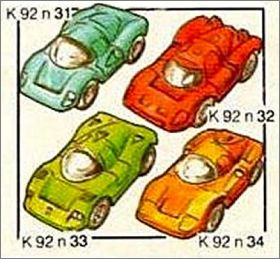Voitures de course - Kinder surprise K92-31 � K92-34