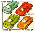 Voitures de course - Kinder surprise K92-31 � K92-34