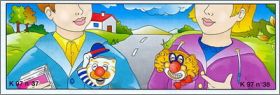 Badges chat et  clown Kinder Surprise K97-37 et K97-38 1997