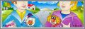 Badges chat et  clown Kinder Surprise K97-37 et K97-38 1997