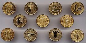 L'Euro "Jetons de Caddie" - Nordia - F�ves Dor�es - 2000