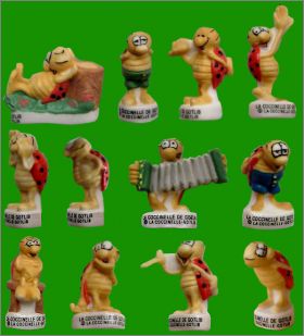 La Coccinelle de Gotlib - 12 F�ves mat et dos en �mail 2000