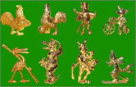 Animaux humoristiques - 8 Fves mtal Dor - Wietzel - 1990