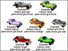 Voitures exemple de couleur