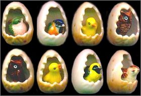 Poussins dans l'oeufs  - 16 (8 +8)  F�ves Brillantes - 2002