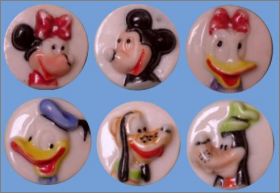 Mickey - 6 F�ves brillantes - jeton relief - Arguydal 1994