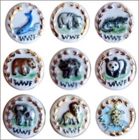 WWF m�daillon (Feuilles or) - 9 F�ves - 1994