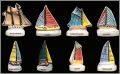 Les voiliers - 8 F�ves brillantes-  Alcara  - sans date