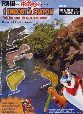 Sur la Terre des Dinosaures - 4 embouts � crayon - Kellogg's