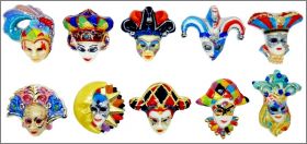 Masques couleurs v�nitiennes 10 F�ves brillantes Prime 2016