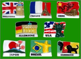 Drapeaux du monde - 8 F�ves brillantes - 2011