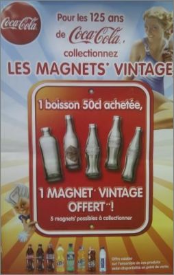 Les 125 ans de Coca-Cola - 5 magnets vintage - 2011