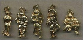 Tortues Ninja Pendentifs - F�ves Dor�es - Prime - 1992