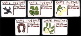 Cartes postales porte bonheur - 5 F�ves relief - Nex - 2000