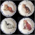 Chats - 4 F�ves Brillantes (Assiettes) - Cera-Canous - 2001