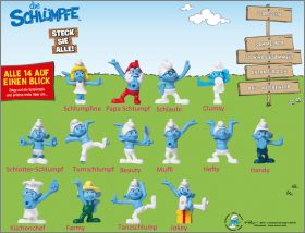 Les schtroumpfs - 14 Figurines Edeka - 2013 - Allemagne