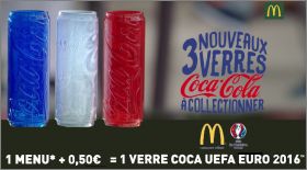 3 Verres Coca-Cola : UEFA Euro 2016 France - Mcdonald's