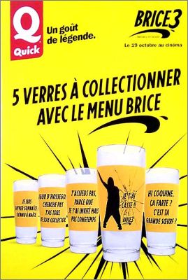 Brice de Nice 3 - 5 verres � collectionner - Menu Quick 2016