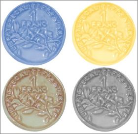 Pi�ces de 1 franc - 4 f�ves brillantes - Prime 2002