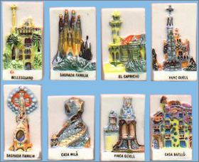 Chateaux d'Espagne - 8 F�ves brillantes plates - 1996