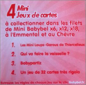 Mini-Babybel - 4 Mini jeux de cartes � collectionner - 2007