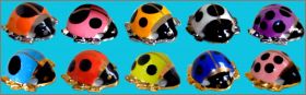 Coccinelles Porte Bonheur - 10 F�ves (Dor� et Argent�) 2016