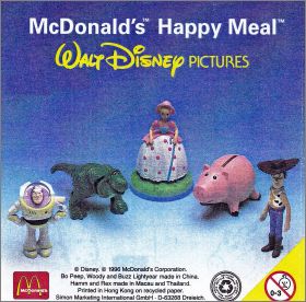 Toy Story Walt Disney Pictures - Happy Meal Mc Donald - 1996